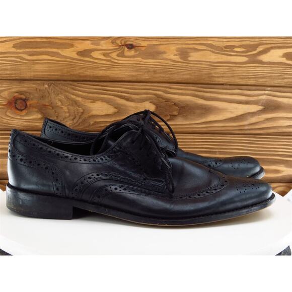 Nunn Bush Sz 10.5 Brogue‎ Black Leather Men Lace Up 54525 Medium - Picture 5 of 11